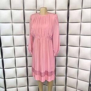Vintage pleated pink dress 